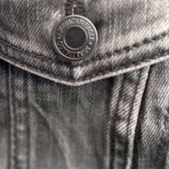 American Eagle Ladies Hoodie Sweat Jeans Jacket in Slack (S) - Picture 5 of 15